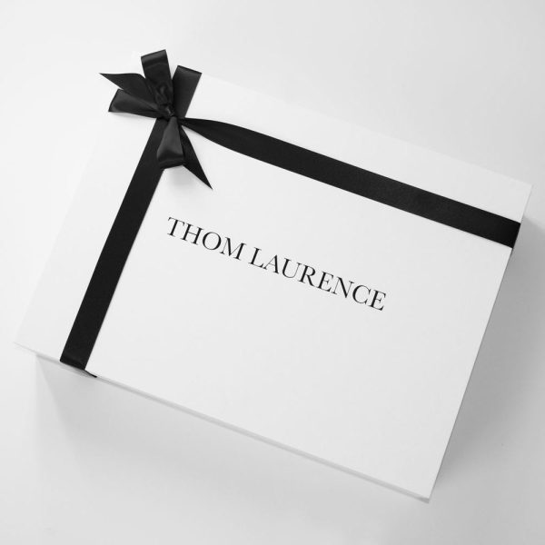 whtie box with ribbon bow