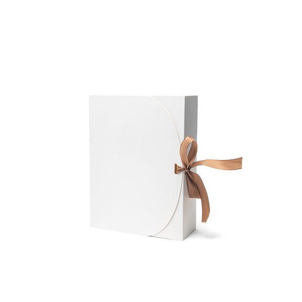 white gift box with bow tie