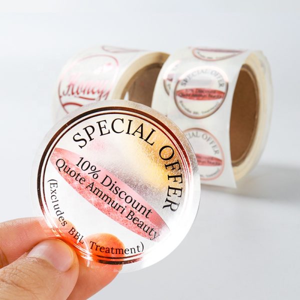clear Adhesive round sticker