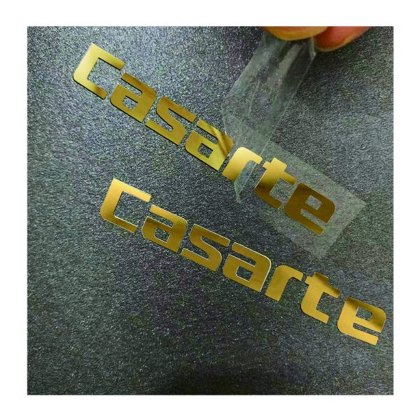 custom thin electroform gold nickel sticker